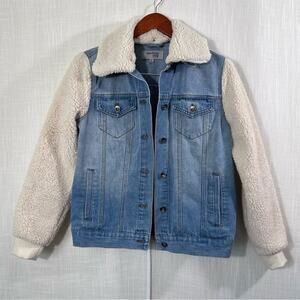 Working Title Denim Sherpa Denim Jean Trucker Jacket Size M